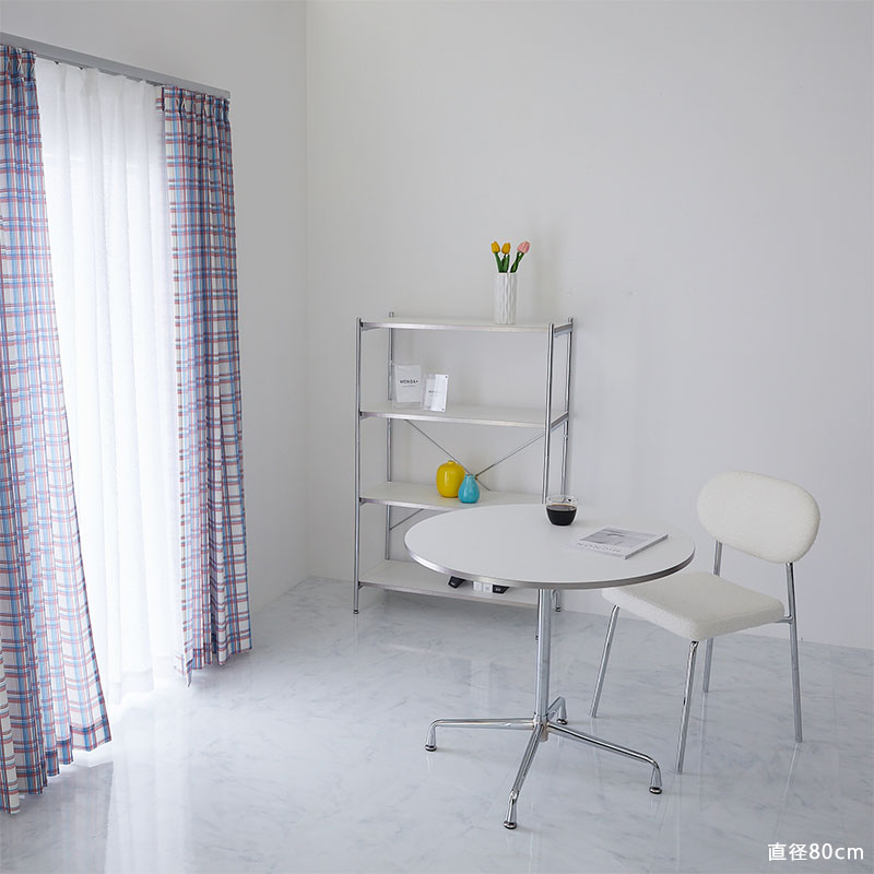 【1028716】MONOA+ カフェテーブル モルセル 80cm円形 x70cm ホワイト